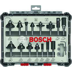 Bosch 1/4" Shank Mixed Router Bit Set 15 Piece