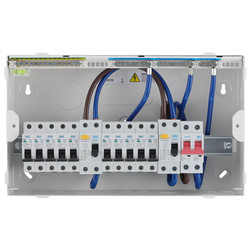 BG Metal Consumer Unit Dual RCD + 10 MCBs