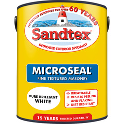 Sandtex Sandtex Fine Textured Masonry Paint 5L Pure Brilliant White - 40637 - from Toolstation