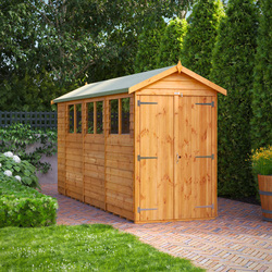 Power / Power Overlap Apex Shed 14' x 4' Double Doors