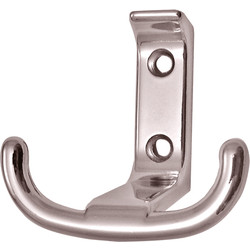 Modern Double Hook Polished Chrome - 41147 - from Toolstation