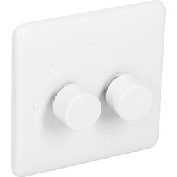 Wessex Electrical / Wessex White LED Push Dimmer Switch 2 Gang 2 Way