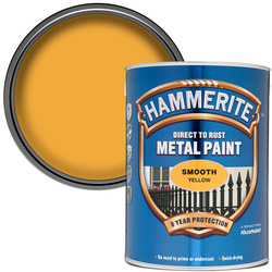 Hammerite Metal Paint Smooth Yellow 5L