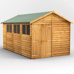 Power / Power Overlap Apex Shed 14' x 8' Double Doors