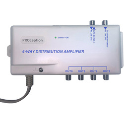 PROception 4-Way TV Distribution Amplifier for FM/DAB/UHF, 8dB Gain, Triple Filtered: 5G, 4G & TETRA 