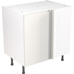 Kitchen Kit Flatpack J-Pull Kitchen Cabinet Base Blind Corner Unit Super Gloss White 800mm