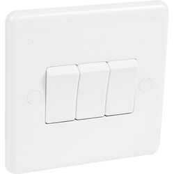 Wessex Electrical Wessex White 10A Switch 3 Gang 2 Way - 41518 - from Toolstation