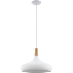 Eglo Sabinar Single Pendant Light White