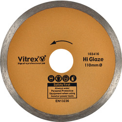Vitrex Vitrex Tile & Ceramic Cutting Diamond Blade 110mm Porcelain - 41770 - from Toolstation