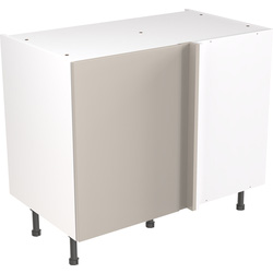 Kitchen Kit / Kitchen Kit Flatpack Slab Kitchen Cabinet Base Blind Corner Unit Super Gloss Light Grey 1000mm