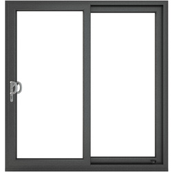 Crystal uPVC Sliding Patio Door Left Hand Open 1490mm x 2090mm Clear Double Glazed Grey/White
