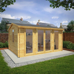 Mercia Mercia Home Office Director Log Cabin 4m x 3m - 44mm Double Glazed - 42314 - from Toolstation