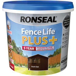 Ronseal Ronseal Fence Life Plus 5L Dark Oak - 42542 - from Toolstation
