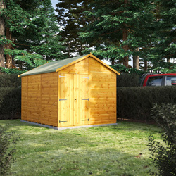 Power / Power Windowless Apex Shed 10' x 8' - Double Doors