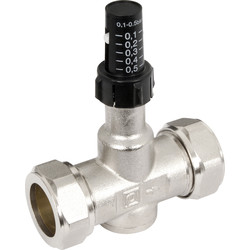 Unbranded 22mm Automatic Bypass Valve Straight - 42638 - from Toolstation