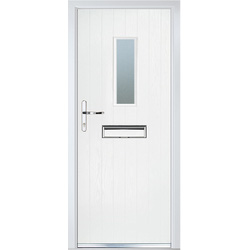 Crystal Composite Door Cottage Long Glass Right Hand 920mm x 2055mm Obscure Glass Glazing White