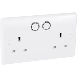 BG 13A Low Profile Smart Control Switched Socket 2 Gang