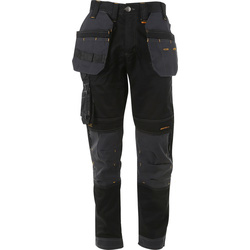 DeWalt DeWalt Harrison Pro Stretch Holster Pocket Trousers Black/Grey 40" S - 43378 - from Toolstation