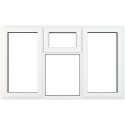 Crystal Casement uPVC Window Left & Right Hand Opening Next To a Top Opener 1770mm x 965mm Clear Double Glazing White