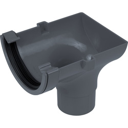 Aquaflow / 112mm Half Round Stopend Outlet Anthracite Grey