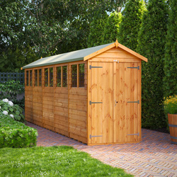 Power / Power Overlap Apex Shed 20' x 4' Double Doors