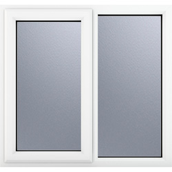 Crystal / Crystal Casement uPVC Window Left Hand Opening Next To a Fixed Light 1190mm x 1040mm Obscure Double Glazing White