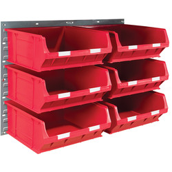 Barton Steel Louvre Panel with Red Bins 641 x 457mm with TC6 Red Bins