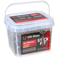 Ulti-Mate Stick-Fit Woodscrews Tub 4.0 x 40mm