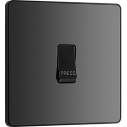 BG Evolve Black Chrome (Black Ins) Single Press Switch, 10A 