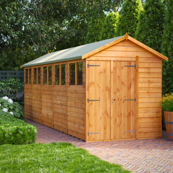 Power / Power Overlap Apex Shed 20' x 6' Double Doors