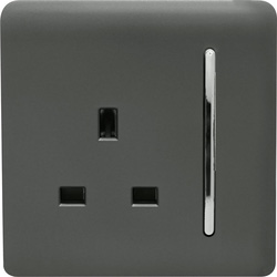 Trendiswitch Charcoal 1 Gang 13 Amp Switched Socket 1 Gang
