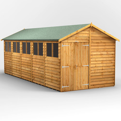 Power / Power Overlap Apex Shed 20' x 8' Double Doors