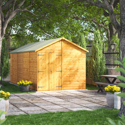 Power / Power Windowless Apex Shed 18' x 8' - Double Doors