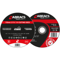 Abracs Abracs Trade Extra Thin INOX Cutting Disc 115mm x 1.0mm - 45086 - from Toolstation