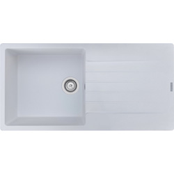 Reginox Harlem Reversible Composite Kitchen Sink & Drainer Single Bowl White