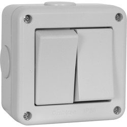 Crabtree IP56 20A Switch 2 Gang 2 Way