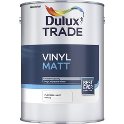 Dulux Trade Vinyl Matt Emulsion Paint Pure Brilliant White 5L