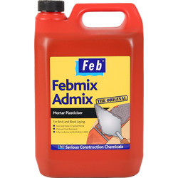 Feb Febmix Admix Original Mortar Plasticiser 5L - 45220 - from Toolstation