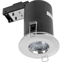 Meridian Lighting LED 5W COB Fire Rated IP65 GU10 Downlight Chrome 330lm - 45482 - from Toolstation
