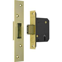 Securefast Securefast BS3621 5-Lever Deadlock 67mm Polished Brass - 45528 - from Toolstation