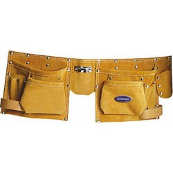 Leather Double Pocket Tool Pouch Belt 8 Pockets