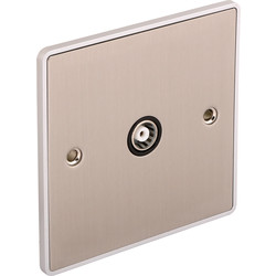 Urban Edge / Urban Edge Brushed Chrome TV/ Satellite Socket 1 Gang