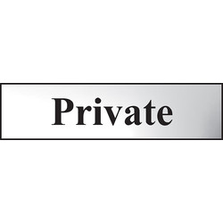Chrome Effect Door Sign Private - 45840 - from Toolstation