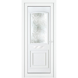 Crystal uPVC Front Door Two panel Large Glass Balmoral White Left Hand 920 x 2090mm Obscure Glass 920x2090x70