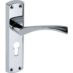 Monza Door Handles Euro Lock Polished Chrome - 46294 - from Toolstation