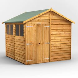 Power / Power Overlap Apex Shed 8' x 8' Double Doors