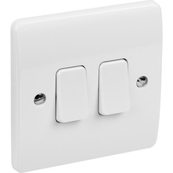 MK MK Light Switch 2 Gang 2 Way - 46459 - from Toolstation