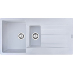 Reginox Harlem Reversible Composite Kitchen Sink & Drainer 1.5 Bowl White