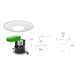 4lite WiZ Connected 4.9W LED Smart WiFi Bluetooth IP65 Fire Rated Downlight