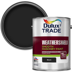 Dulux Trade Weathershield Smooth Masonry Paint 5L Black